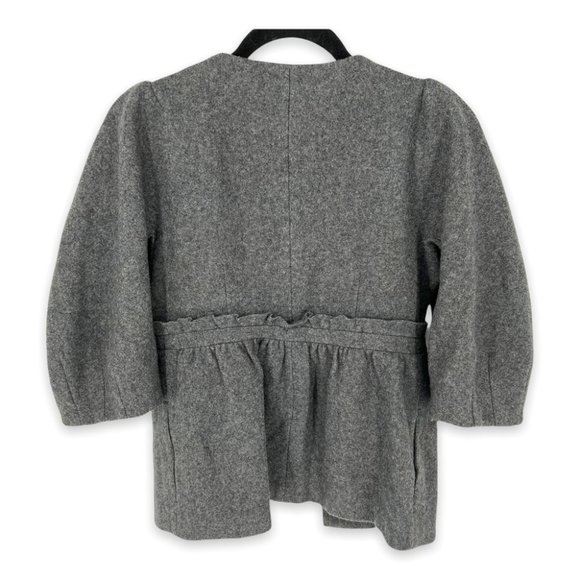 Ritsuko Shirahama Balloon Sleeve Wool Blend Lined Jacket Women's 1 Small Gray - Picture 9 of 9